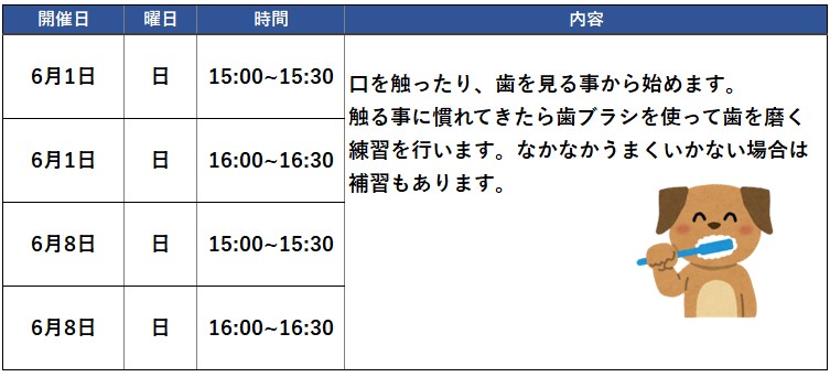 歯磨きセミナー2025年06月スケジュール